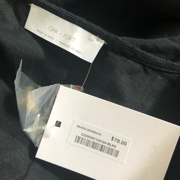 OAK + FORT Button Up Midi Dress (Black) - Picture 2 of 2